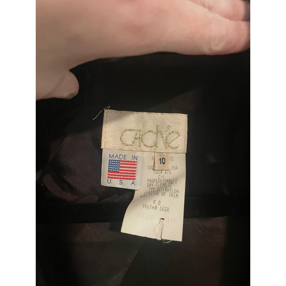 CACHÉ Karen Okada Velvet Jacket Sheer Puff Sleeve Avant Garde Goth Sz 10 Vintage - Picture 7 of 8